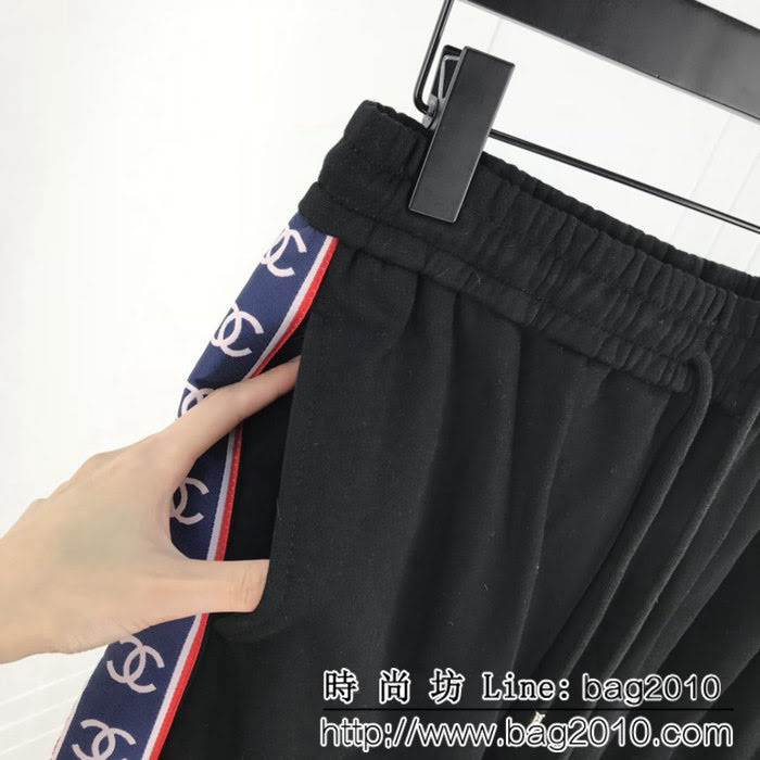 CHANEL香奈兒 小香中古系列 vintage ins超火拼色袖 串標飾帶 休閒運動套裝 情侶款 ydi1118